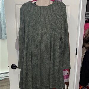 Ofeefan Elegant Green Knit Dress